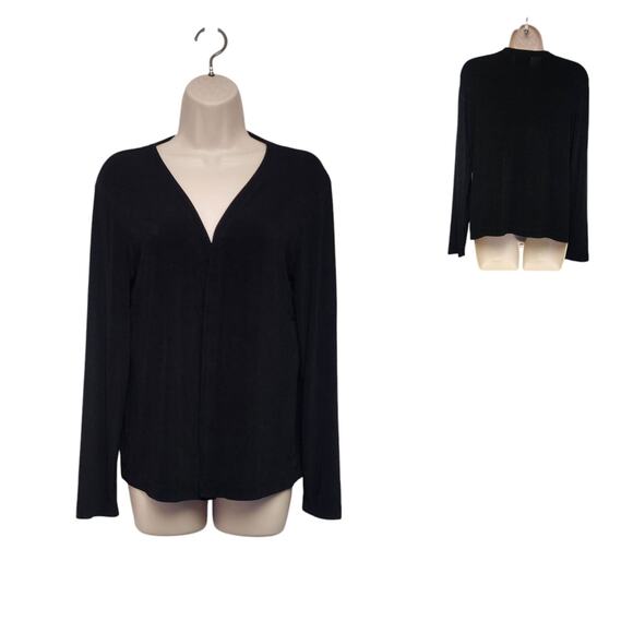 Chico's Travelers Women's Classic Long Sleeve Open Cardigan Black Size 1-US M - Picture 1 of 5
